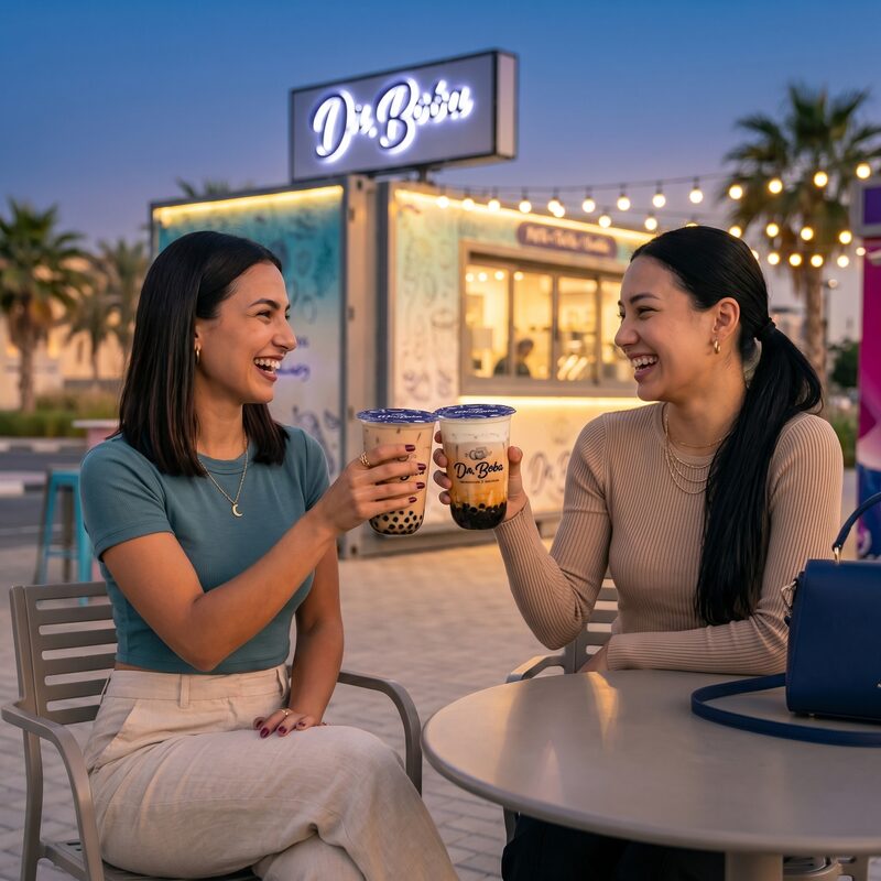 Friends sharing Dr. Boba